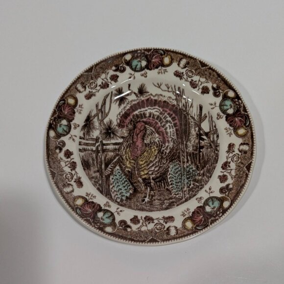 Johnson Bros His Majesty Turkey Plate 6.25" England Ironstone Thanksgiving - Picture 1 of 7